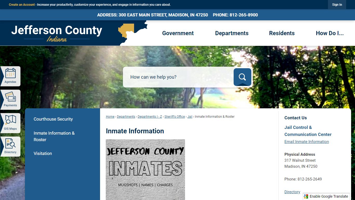 Inmate Information | Jefferson County, IN